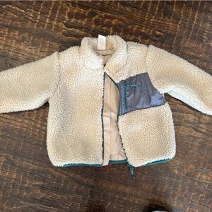 H&M Cream Sherpa Jacket 9months